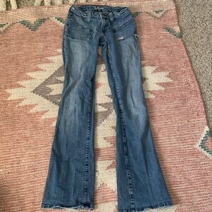 True low rise Y2K Marciano from Guess distress skinny bell bottoms. Rare Find